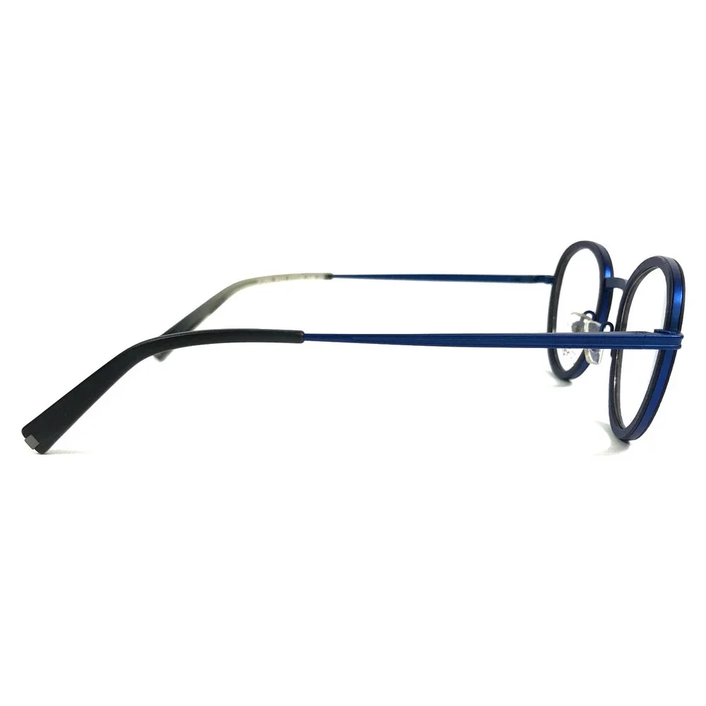 J.F. Rey Eyeglasses Frames JF2860 9522 Black Blue Round Full Rim 47-22-145